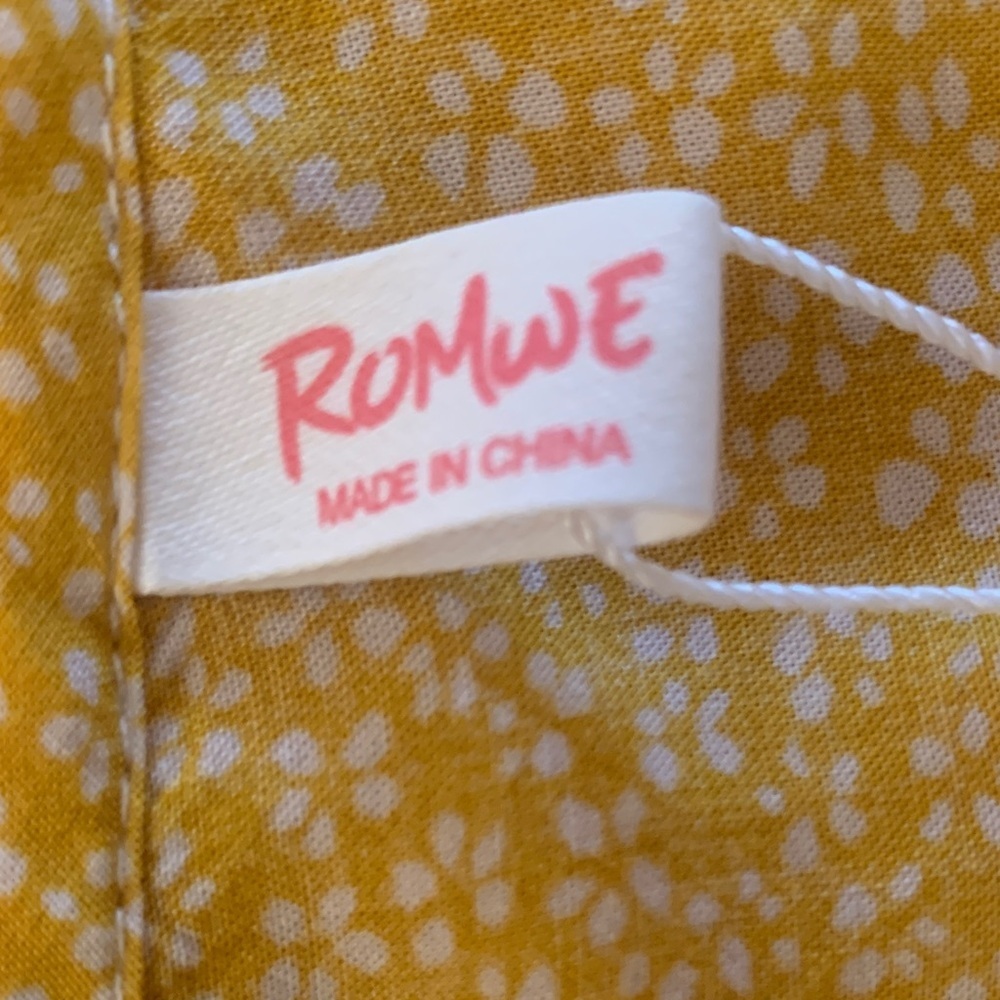 ROMWE Yellow Button-Front Mini Dress - Picture 3 of 6